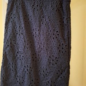 Navy blue pencil skirt